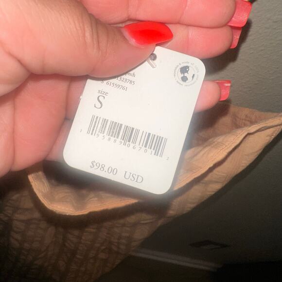 NWT Free People Devon Jumpsuit Size Small Peach Seersucker Stripe - Picture 3 of 8